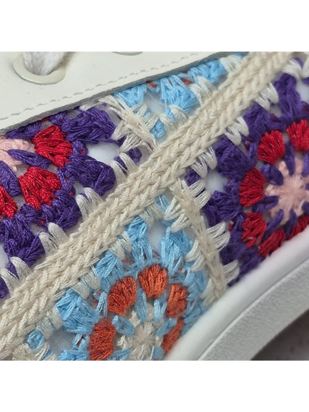 Dirty Laundry Rambling Crochet Shoes Sneakers, Size 10/41 Granny Square Boho - Picture 8 of 8
